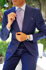 Tyrian Linen Purple Pinstripe Tie | Wisteria Striped Neckties for Men ...