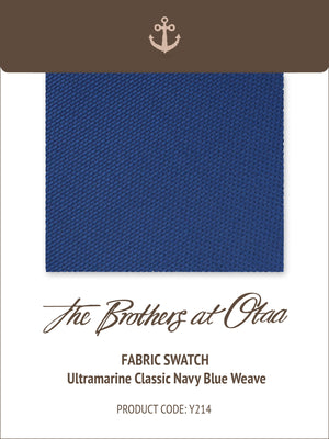 Fabric Swatch (Y214) - Ultramarine Classic Navy Blue Weave