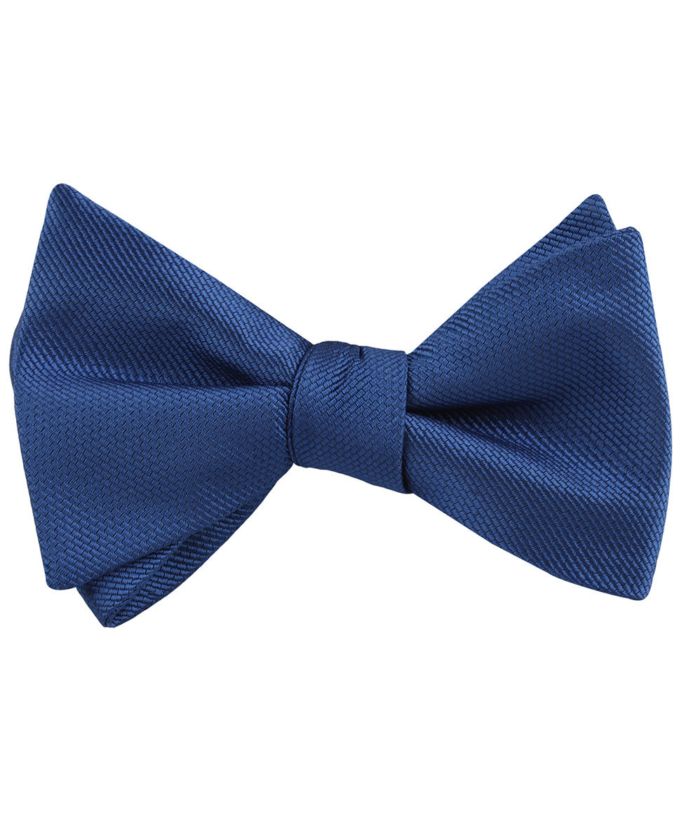 Ultramarine Classic Navy Blue Weave Self Tied Bow Tie