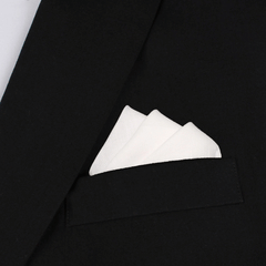 White Cotton Pocket Square | Men's Handkerchief | OTAA