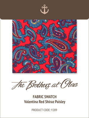 Fabric Swatch (Y289) - Valentina Red Shiraz Paisley
