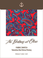Valentina Red Shiraz Paisley  Y289 Fabric Swatch
