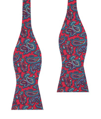 Valentina Red Shiraz Paisley Self Bow Tie
