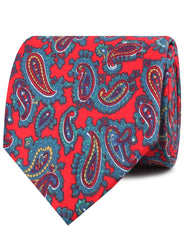 Valentina Red Shiraz Paisley Neckties