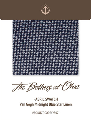 Fabric Swatch (Y307) - Van Gogh Midnight Blue Star Linen