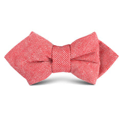 Venetian Red Linen Kids Diamond Bow Tie