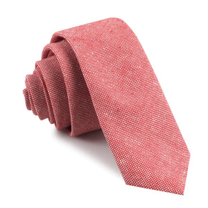 Venetian Red Linen Skinny Tie