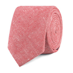 Venetian Red Linen Slim Tie