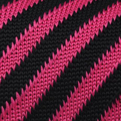 Mr Rhames Black & Pink Striped Knitted Tie Fabric