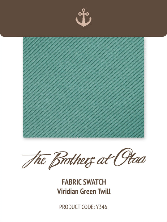 Fabric Swatch (Y346) - Viridian Green Twill