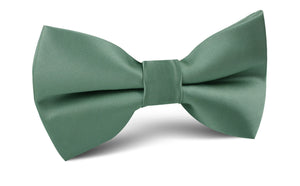 Viridian Green Satin Bow Tie