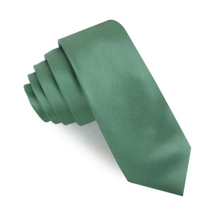 Viridian Green Satin Skinny Tie