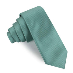 Viridian Green Twill Skinny Tie