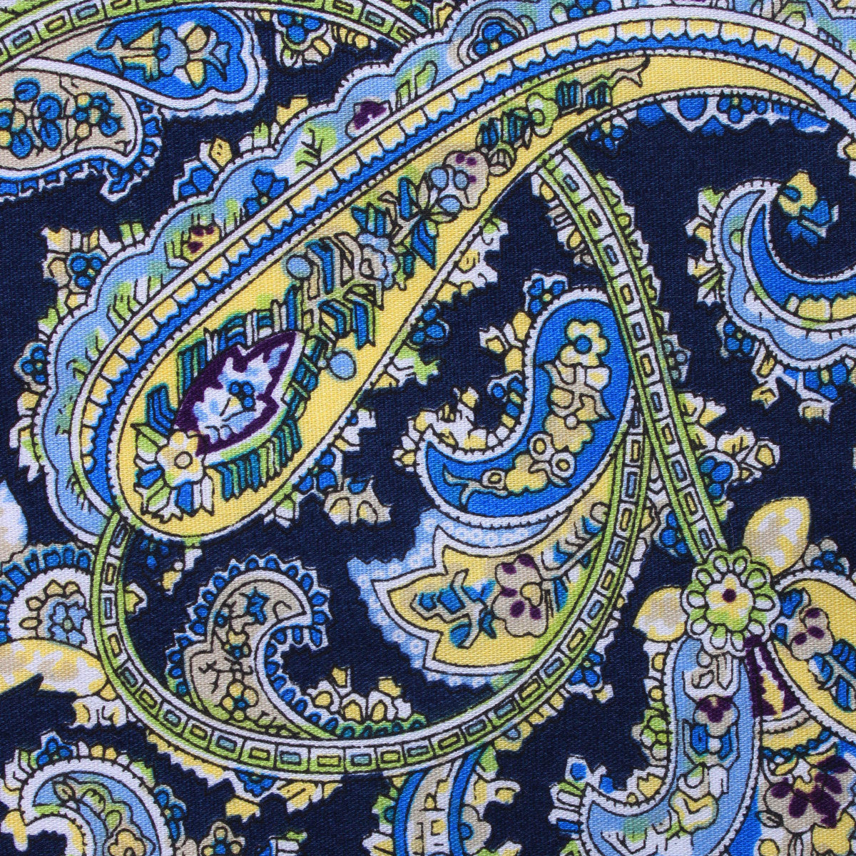 Vivara Yellow on Blue Paisley Fabric Mens Diamond Bowtie