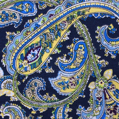 Vivara Yellow on Blue Paisley Fabric Necktie