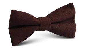 Walnut Brown Slub Linen Bow Tie