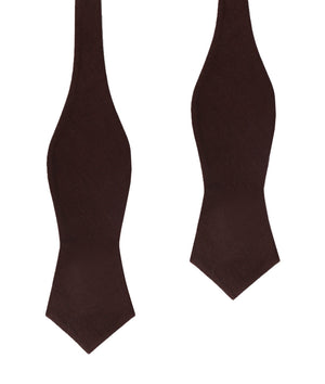 Walnut Brown Slub Linen Diamond Self Bow Tie