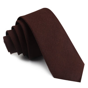 Walnut Brown Slub Linen Skinny Tie