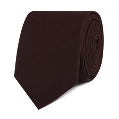 Walnut Brown Slub Linen Slim Tie