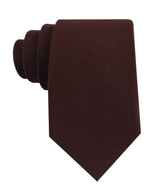Walnut Brown Slub Linen Tie