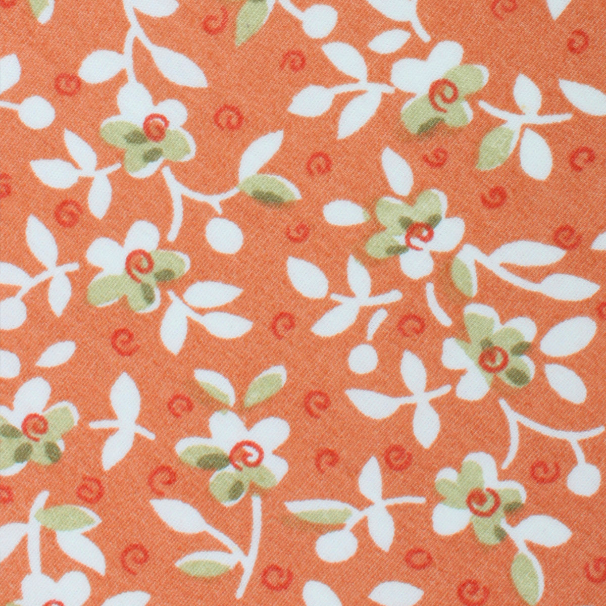 White Orchid Dusty Orange Floral Kids Bow Tie Fabric