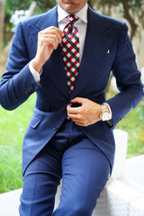 White Black Maroon Checkered Tie | Modern Plaid Ties | Men's Neckties ...
