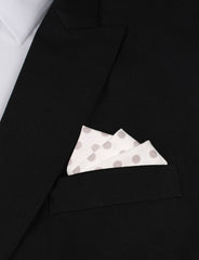 White Cotton with Grey Polka Dots Oxygen Three Point Pocket Square Fold