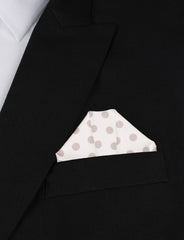 White Cotton with Grey Polka Dots Winged Puff Pocket Square Fold