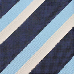 White Navy and Light Blue Striped Fabric Bow Tie X388White Navy and Light Blue Striped Fabric Bow Tie X388