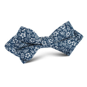 White Orchid Floral Diamond Bow Tie