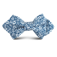 White Orchid Floral Kids Diamond Bow Tie