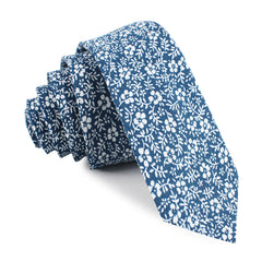 White Orchid Floral Skinny Tie