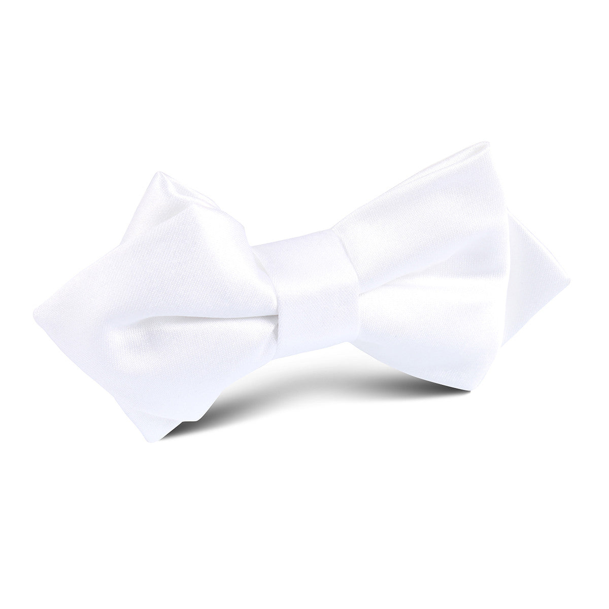 White Satin Diamond Bow Tie