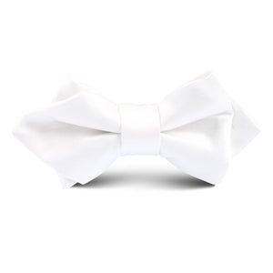 White Satin Kids Diamond Bow Tie