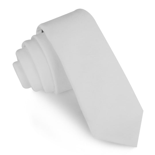 White Velvet Skinny Tie