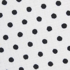 White with Black Polkadot Cotton Fabric Skinny Tie
