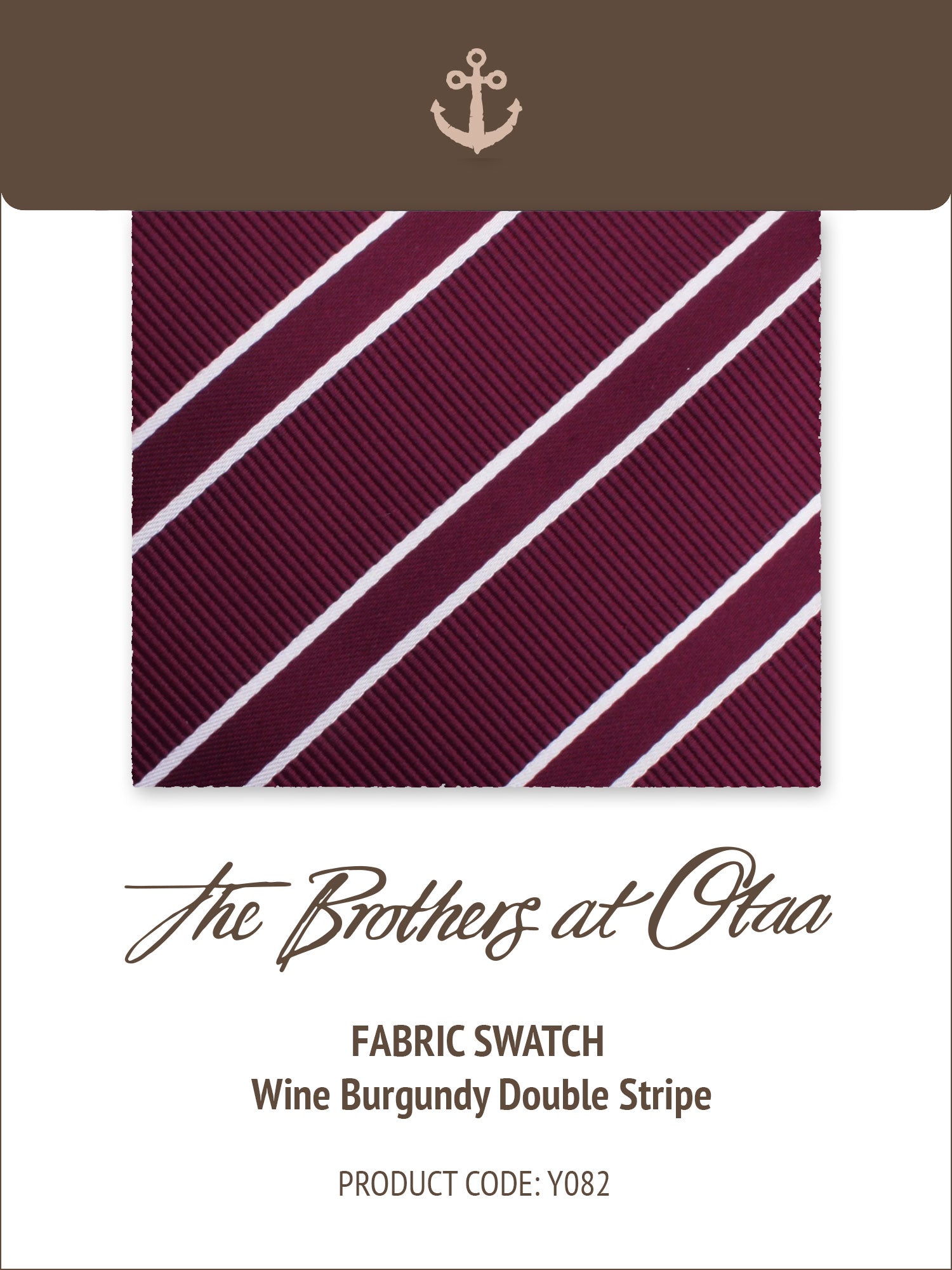 Wine Burgundy Double Stripe Y082 Fabric Swatch