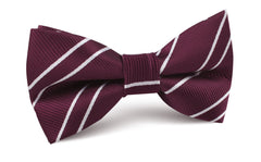 Wine Burgundy Double Stripe Bow Tie