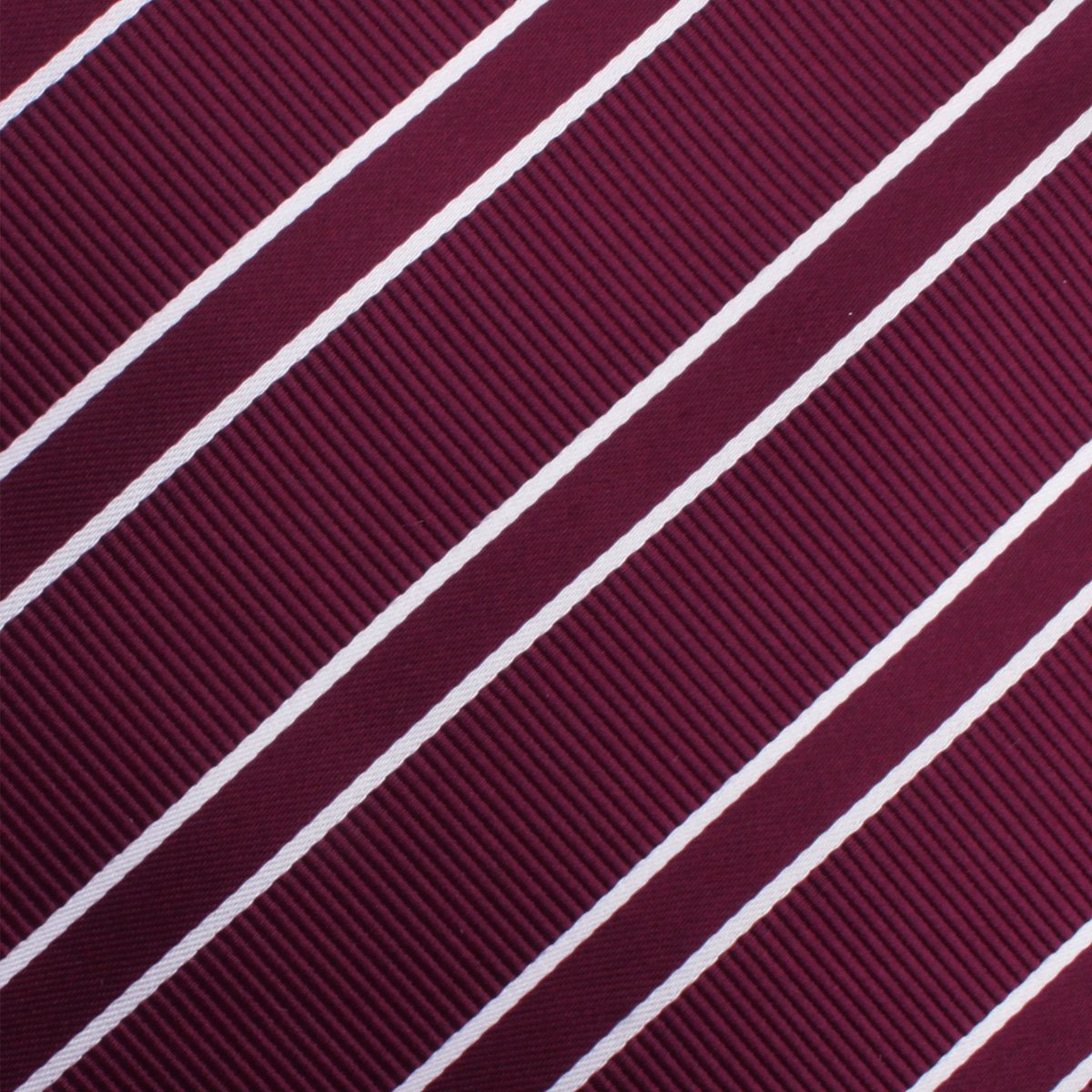 Wine Burgundy Double Stripe Skinny Tie Fabric