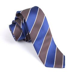 Navy Blue Black White Diagonal Skinny Tie