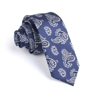 Paisley Navy Blue - Skinny Tie