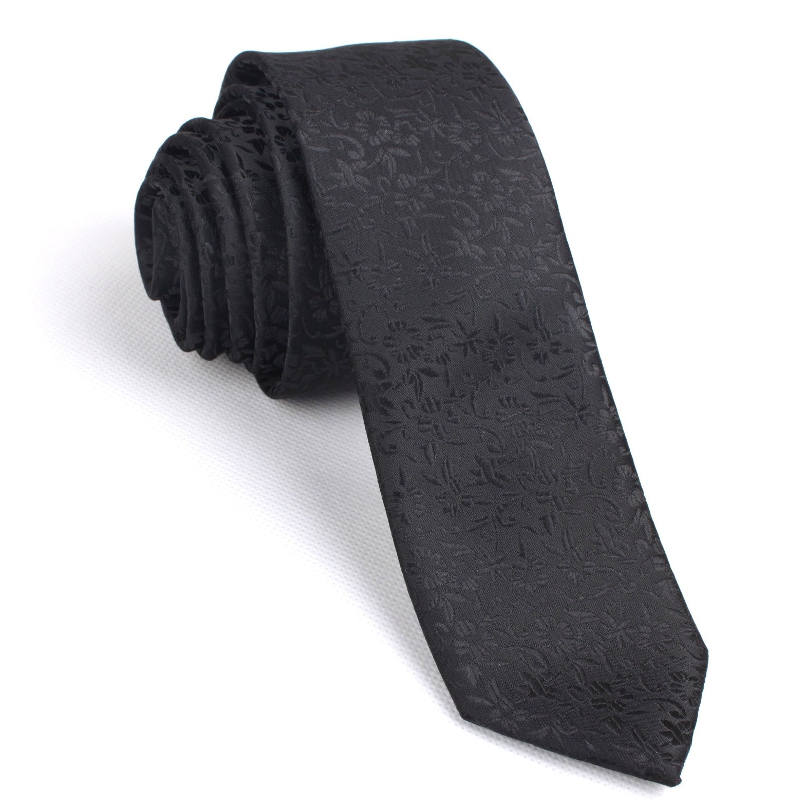 Black Pattern Skinny Tie