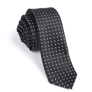 Black with Small White Polka Dots - Skinny Tie