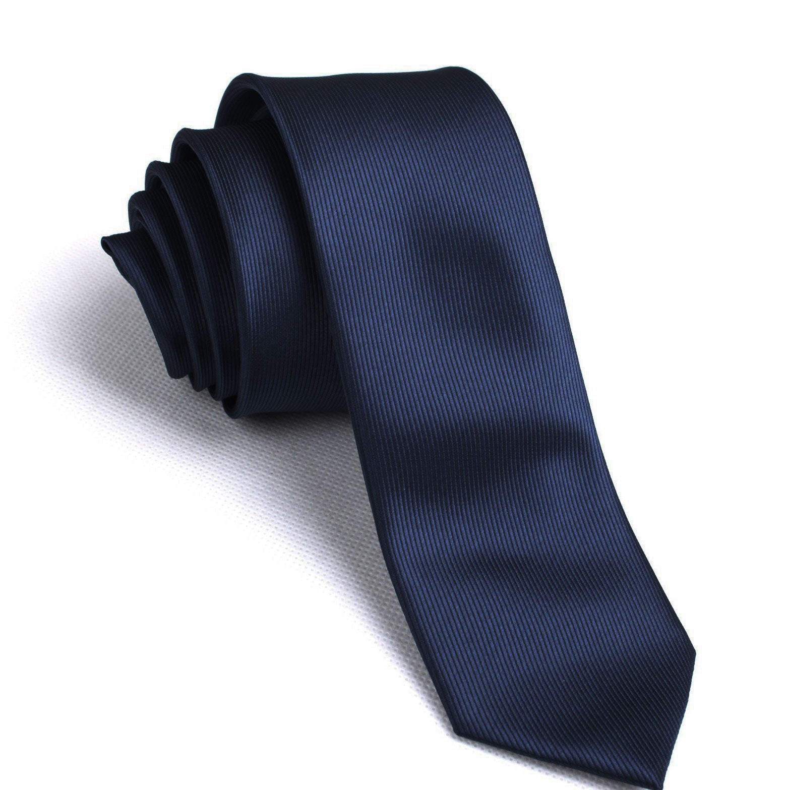 Navy Blue Line Skinny Tie