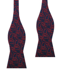 Yazd Red Paisley Self Bow Tie