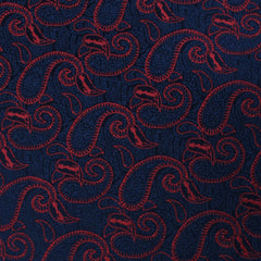 Yazd Red Paisley Pocket Square Fabric