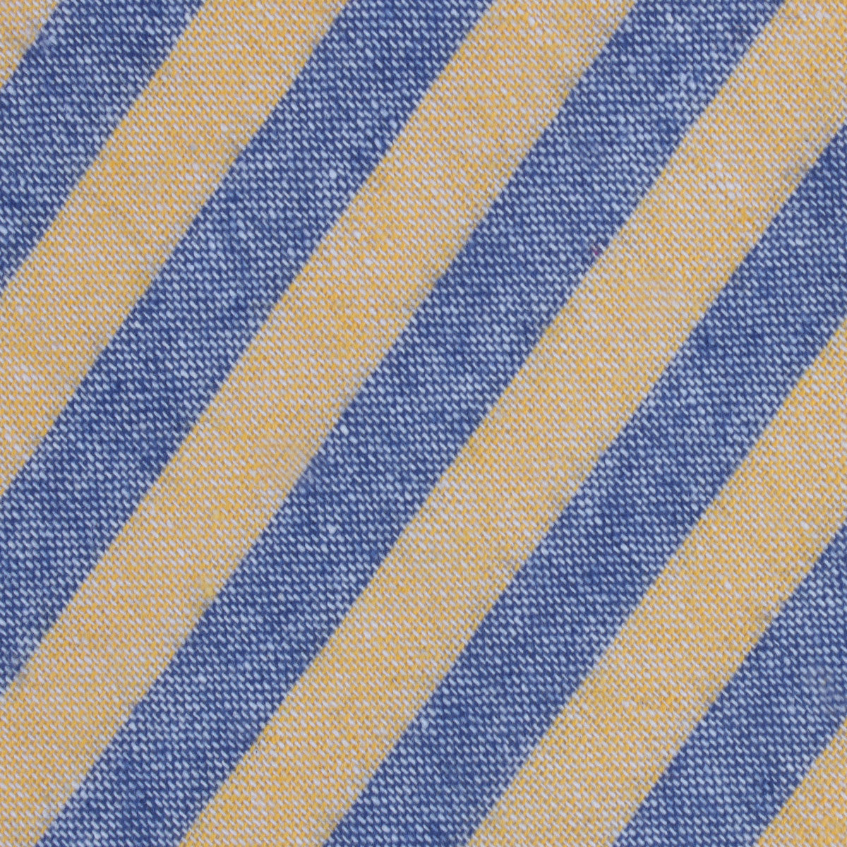 Yellow & Blue Bengal Linen Fabric Mens Diamond Bowtie