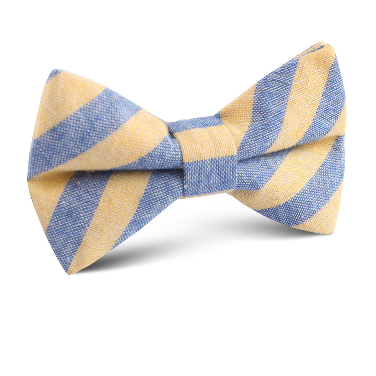 Yellow & Blue Bengal Linen Kids Bow Tie