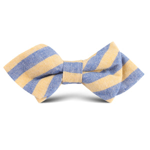 Yellow & Blue Bengal Linen Kids Diamond Bow Tie