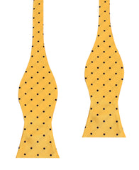 Yellow Bow Tie Untied with Polka Dots